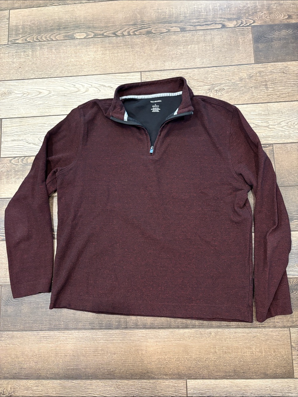 Van Heusen Men's Zip-Neck Sweater in Burgundy